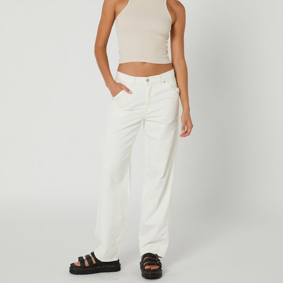 Levi's Denim - Levi’s Premium Dad Utility Jeans Baggy Loose Relaxed Straight Leg White 25 x 30